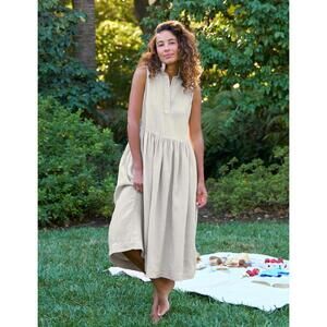 Frank & Eileen Neutral Linen Daphne Midi Dress